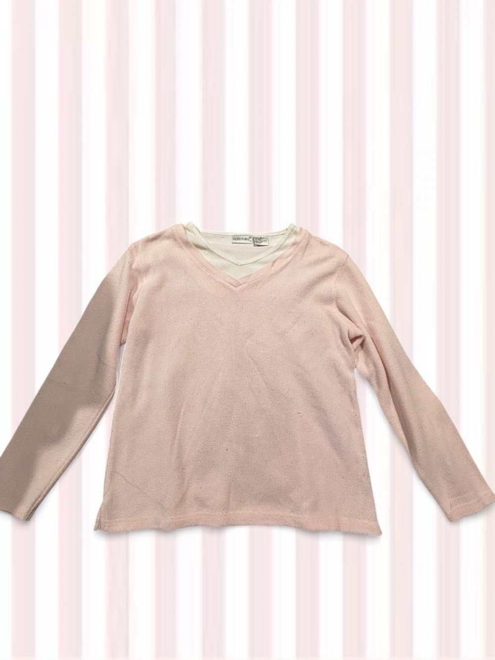 Fashion Bug Light Pink V-Neck Long Sleeve Sweater